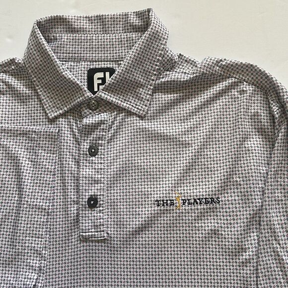 FootJoy Polo‎ Mens L Golf The Players TPC Sawgrass Stretch Flex All Over Pattern - Picture 1 of 12